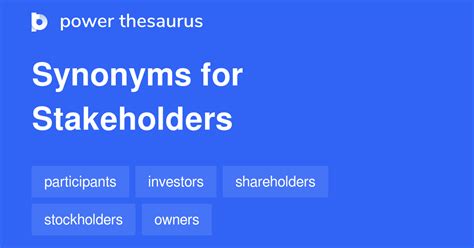 synonyms for stakeholders